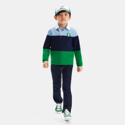 Polo manches longues enfant - vert/multicolore