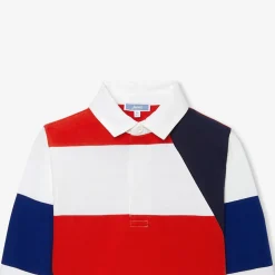 Polo manches longues enfant garçon - blanc/multicolore