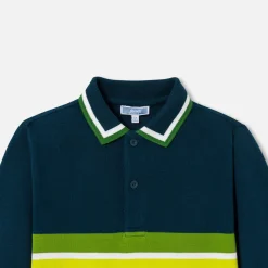 Polo manches longues enfant garçon - encre