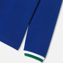Polo manches longues enfant garçon - bleu rivage