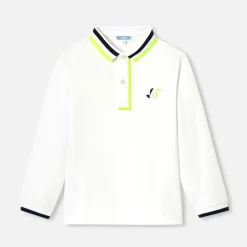 Polo manches longues enfant garçon - blanc jacadi