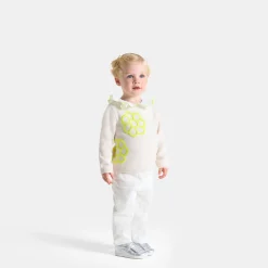 Pull bébé fille à fleurs rebrodées - blanc doux jacadi