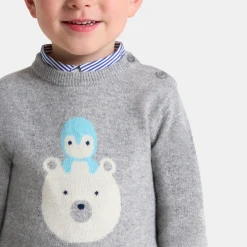 Pull bébé garçon en cachemire - gris chine clair jacadi