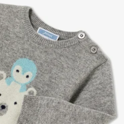 Pull bébé garçon en cachemire - gris chine clair jacadi