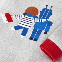 Pull bébé garçon en coton - gris chine clair jacadi