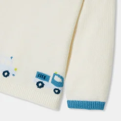 Pull bébé garçon en jersey - blanc doux/multicolore