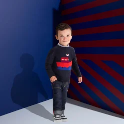 Pull bébé garçon en tricot - marine jacadi