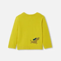 Pull bébé garçon Intarsia fantaisie - cumin