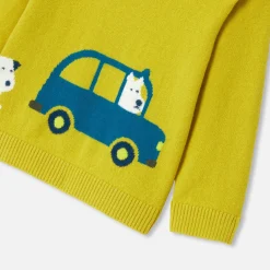 Pull bébé garçon Intarsia fantaisie - cumin