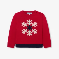 Pull bébé garçon intarsia flocon - rouge brique
