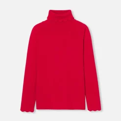 Pull col roulé enfant fille - rouge jacadi
