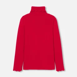 Pull col roulé enfant fille - rouge jacadi