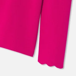 Pull col roulé enfant fille - framboise