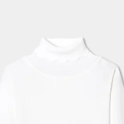 Pull col roulé enfant fille - blanc doux jacadi
