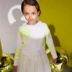 Pull court enfant fille - blanc doux jacadi