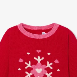 Pull de Noël bébé fille - rouge jacadi