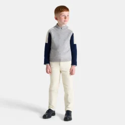 Pull en cachemire enfant garçon - gris/marine