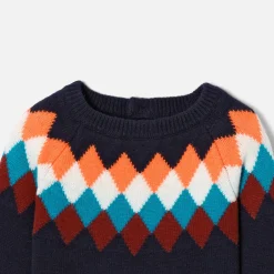Pull en jacquard bébé garçon - marine/multicolore