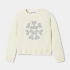 Pull enfant fille en cachemire - blanc doux jacadi