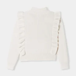 Pull enfant fille en laine - blanc doux jacadi