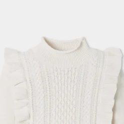Pull enfant fille en laine - blanc doux jacadi
