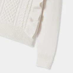 Pull enfant fille en laine - blanc doux jacadi