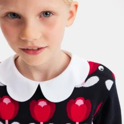 Pull enfant fille motif tulipe - marine jacadi