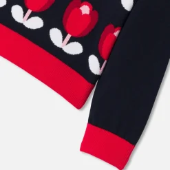 Pull enfant fille motif tulipe - marine jacadi