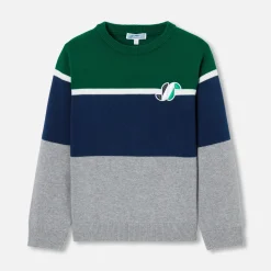 Pull enfant garçon color block - gris/multicolore