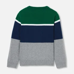 Pull enfant garçon color block - gris/multicolore