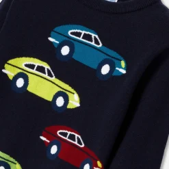 Pull enfant garçon intarsia voiture - marine jacadi