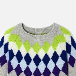 Pull jacquard bébé garçon - gris/multicolore