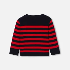 Pull marin bébé - marine/rouge
