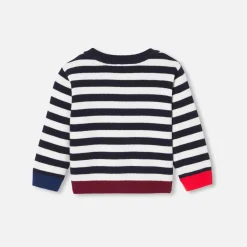 Pull marinière bébé garçon - marine/blanc