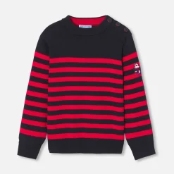 Pull marinière enfant - marine/rouge