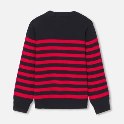 Pull marinière enfant - marine/rouge
