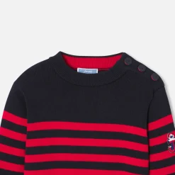 Pull marinière enfant - marine/rouge