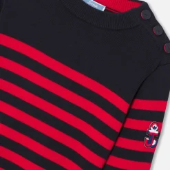 Pull marinière enfant - marine/rouge