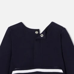 Pyjama bébé en molleton - marine/blanc