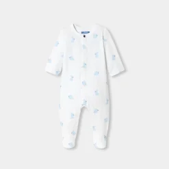 Pyjama bébé en molleton motif lapin - blanc/multicolore