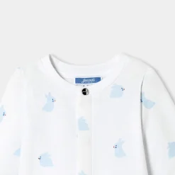 Pyjama bébé en molleton motif lapin - blanc/multicolore