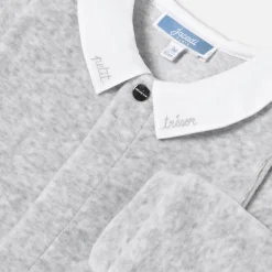 Pyjama bébé en velours - gris chine clair jacadi
