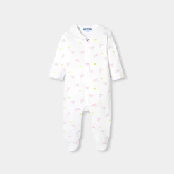 Pyjama bébé fille en interlock - blanc/multicolore