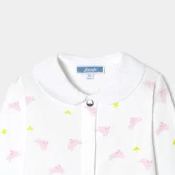 Pyjama bébé fille en interlock - blanc/multicolore