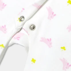 Pyjama bébé fille en interlock - blanc/multicolore