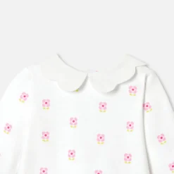 Pyjama bébé fille en molleton - blanc/multicolore