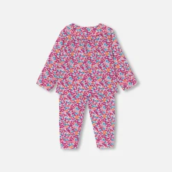 Pyjama bébé fille en Tissu Liberty - rose/multicolore