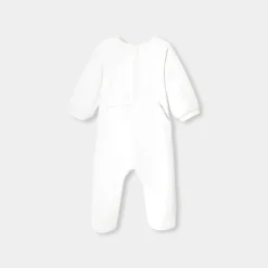 Pyjama bébé fille en velours bouclette - blanc jacadi