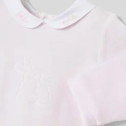 Pyjama bébé fille en velours bouclette - rose pale jacadi