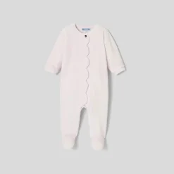 Pyjama bébé fille en velours bouclette - rose pale jacadi